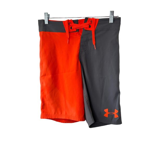 Under Armour Loose Fit HEATGear Orange & Gray Hydro Control Shorts Men's 26 - Picture 6 of 6